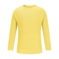 thumbnail image 4 of TFEOQRY Men's Crew Neck Sweater Solid Knit Long Sleeves Lightweight Casual Pullover for Fall Winter Warmth Top Yellow, 4 of 6