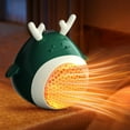 thumbnail image 2 of CYBIBO Portable Space Heater for Indoor Use, Small Desk Heaters for Small Home, Instant Heat with Low Power Consumption, Cute Cartoon Design, Low Noise for Bedroom, Office, Inside, Green, 2 of 7