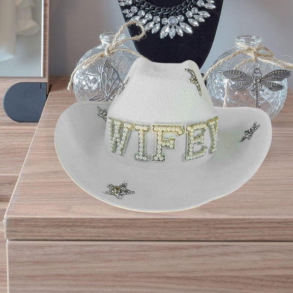 Segolike Western Cowboy Hat Fedora Hat Wide Brim Props Casual Fancy Dress Jazz Caps Felt Hats White Cowgirl Hat for Outdoor Party Fishing Events Beach