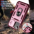 thumbnail image 6 of ELEHOLD Rugged Case for iPhone 16e 2025,Heavy Duty Hybrid Camera Lens Protector 360° Rotation Ring Holder Card Slot Kickstand Function Anti-Slip Shockproof Case,Pink+Red, 6 of 9