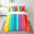 thumbnail image 2 of Feelyou Dreamy Rainbow Abstract Twin Bedding Sets 7-Piece, Dreamy Stripes Geometric Bedding Comforter Set, Teens Boys Girls Kids Reversible Sheet Sets, Ultra Soft Home Decor, 2 of 7