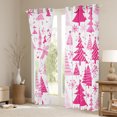 thumbnail image 3 of Manfei Merry Christmas Blackout Curtains Set of 2 (52x84 Each),Abstract Xmas Tree Window Curtains,Pink White Curtains and Drapes For Boys Kids,Ultra Soft Home Decor, 3 of 6