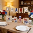 thumbnail image 5 of Patriotic Wooden Americanas Decor, 4th of July Independence Day Tabletop Signs, USA Flag Themed Home Ornament, Memorial Day Mantel Shelf Decor, Wooden Craft Set, 5 of 6