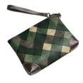 thumbnail image 3 of Leather Clutch 8 X 5. 5 In Wrist Strap And Hand Bag Easy To Carry Lightweight Waterproof And Durable Springgreen Buffalo Plaid Check Tartan Scotland_3, 3 of 6