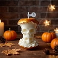 thumbnail image 6 of Kiddiway Halloween Scented Skull Apple Candle - Perfect for Halloween Decorations, Party Favors, Skull Decor, and Unique Present for Spooky Season Fans,Gold, 6 of 6