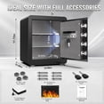 thumbnail image 2 of Silkight 2.0 Cub Safe Box, Steel Security Safes with Removable & Adjustable Shelf, Fireproof Bag, Backlit Touch Screen Keypad, Dual Alarm System, Mute Function and LED Light for Home Office, 2 of 7