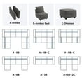 thumbnail image 4 of HONBAY Velvet Side Armrest Module for Modular Sectional Sofa Couch Pair of Armrests, Dull Grey, 4 of 6