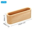 thumbnail image 2 of Soporte para tarjetas de visita para escritorio, 4 piezas de soportes de tarjetas de visita de madera de una sola ranura, organizador de soporte de tarjetas de madera, marrón, 2 of 6