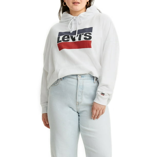 Levi's Women's Plus Size Logo Print Long Sleeve Pullover Hoodie -  