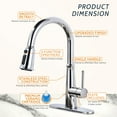 thumbnail image 4 of Wowow Pull Out Kitchen Faucet with Deck Plate & 6 Functions in Matte Black, 4 of 4