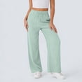 thumbnail image 7 of Jaunzuar Summer Pants for Women Straight Leg Elastic Waist Drawstring Pants Loose Versatile Casual Pants with Pockets L, 7 of 7
