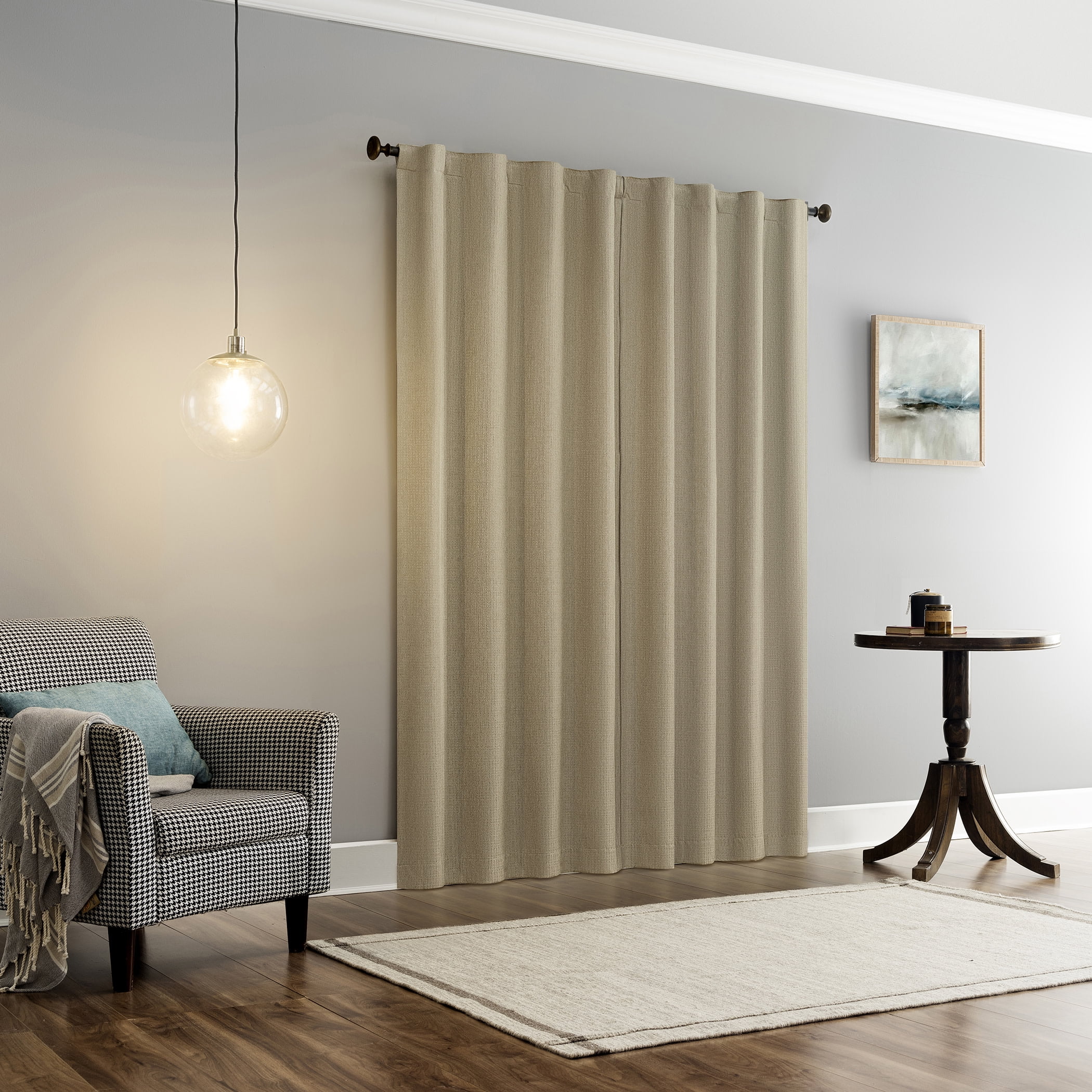 Sun Zero Vance 2-Piece Magnetic Closure 100% Blackout Back Tab Curtain Panel Pair, 37"x84", Taupe
