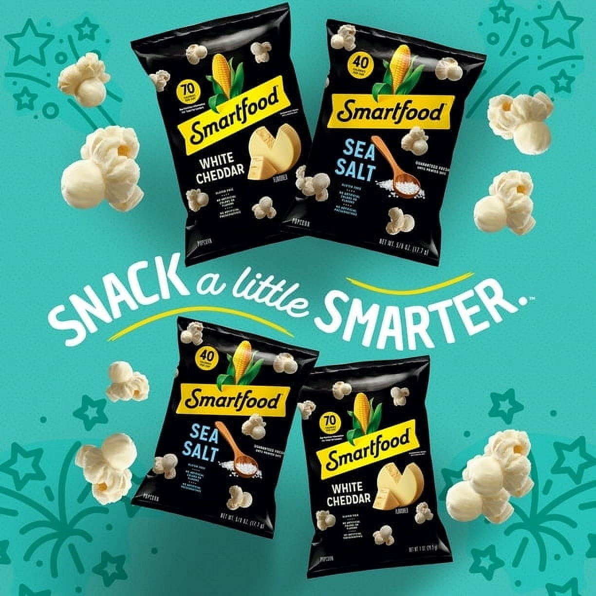 Smartfood Popcorn, White Cheddar, 9.75 oz-3Pack
