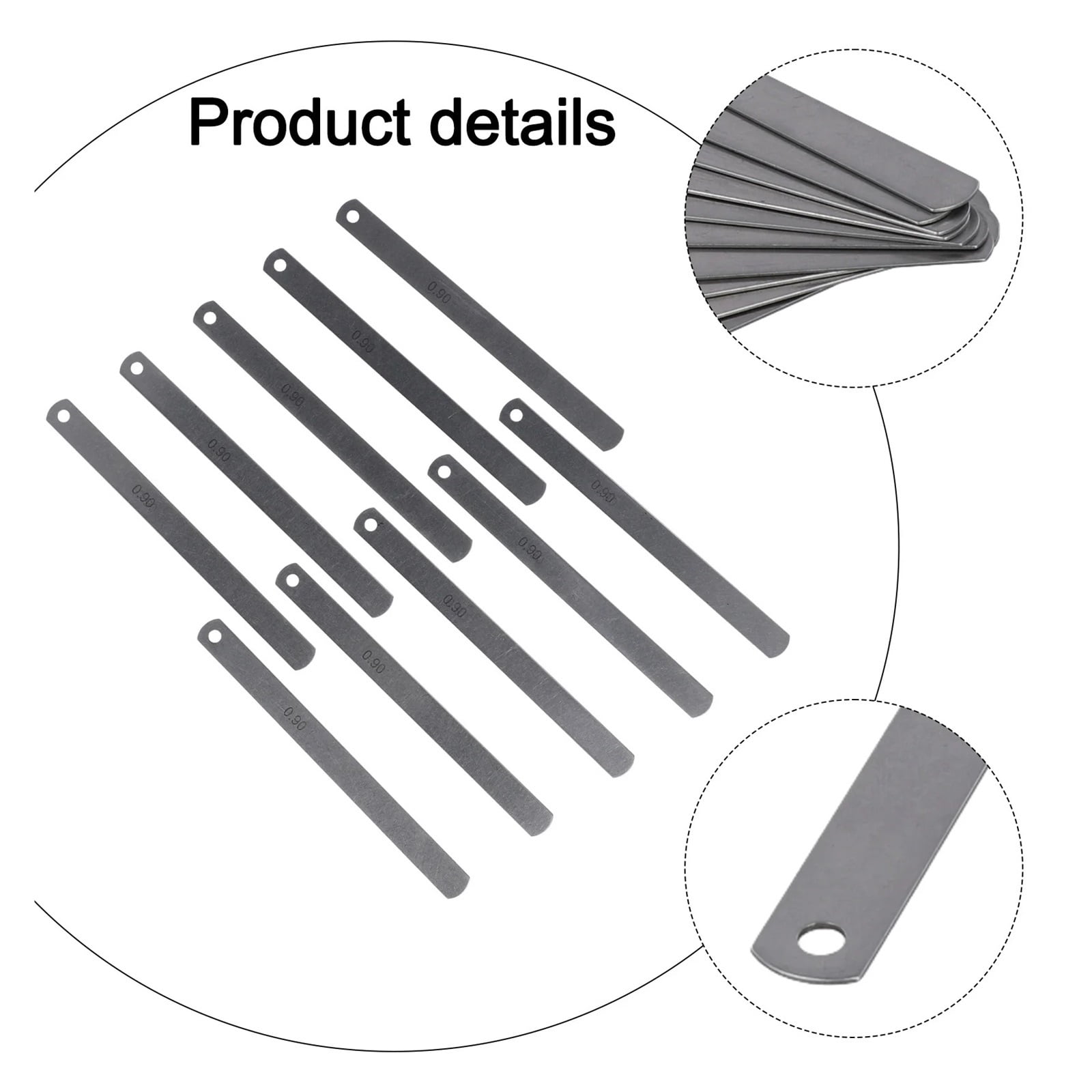 10 Blades Metric Steel Feeler Gauge 0.9mm Thickness Filler Gauge Offset Valves For Measuring Valve Clearances Guitar Setup ,Easy Identification