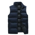 thumbnail image 2 of Munlar Quilted Jacket Men-Fashion Solid Stand Collar Sleeveless Cardigan Outerwear Padded Lab Coat Christmas Winter Coat Clearance, 2 of 6