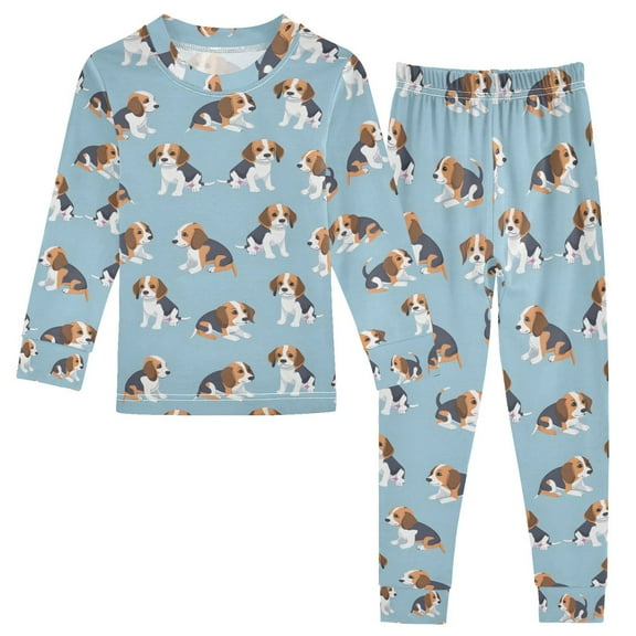 joogoo Cute Beagle Dogs 2 Piece Long Sleeve Tee and Pants Cotton Pajama Set 5Y
