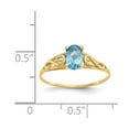 thumbnail image 3 of 14K Yellow Gold Ring Band Fashion Madi K Synthetic Blue Zircon, Size 5, 3 of 3