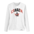thumbnail image 3 of MHFRRA Camiseta de Manga Larga para Mujer con La Bandera del Día de Canadá y La Hoja de Arce Canadiense. Blanco, 3 of 3