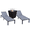 Dark Grey, variant on LeisureMod Outdoor Chaise Lounge Chair with a Square Fire Pit Table in Powder-Coated Aluminum Sling Fabric Seat Adjustable Reclining Positions for Backyard Marlin Collection Set of 2 in Green