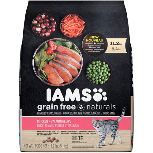 Iams GrainFree Naturals Chicken & Salmon Dry Cat Food, 11.2 lb