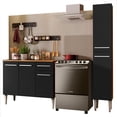 thumbnail image 1 of Cocina Integral 137cm Marrón/Negro Emilly Silver Madesa 01, 1 of 6