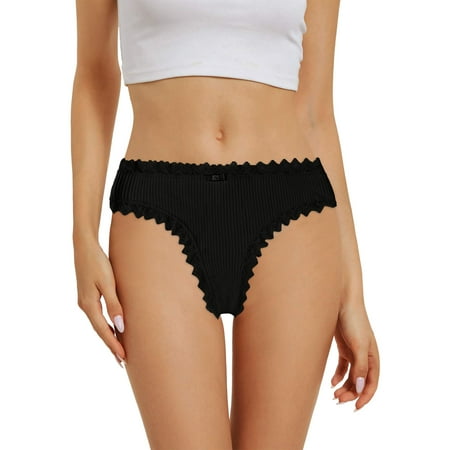 

Panties For Women Cute Lace Trim Cotton Briefs Seamless Underwear For Women