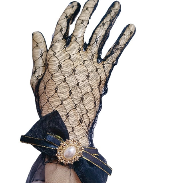 Guantes de boda Lolita Tea Party lolita precioso elegante puño de encaje de verano