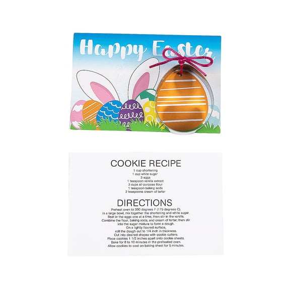 Easter Egg Cookie Cutter Handouts with Card - 12 Pc.