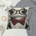thumbnail image 2 of Leisuo Throw Pillows Cover Wearing Glasses Red Style Animals Wildlife Face Cute Cool Amphibian Cushion Case for Fall Home Decor white, 2 of 5