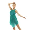 thumbnail image 3 of TTAO Women's Lyrical Ballet Dancing Costume Criss Cross Back Leotard Dance Dress Modern Contemporary Dark Green Large, 3 of 7