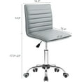 thumbnail image 2 of XiHuaZhaoChen Modern Adjustable Low Back Armless Ribbed Task Office Desk Vanity Swivel Rolling Leather Computer Conference Chair (Light Gray), 2 of 9