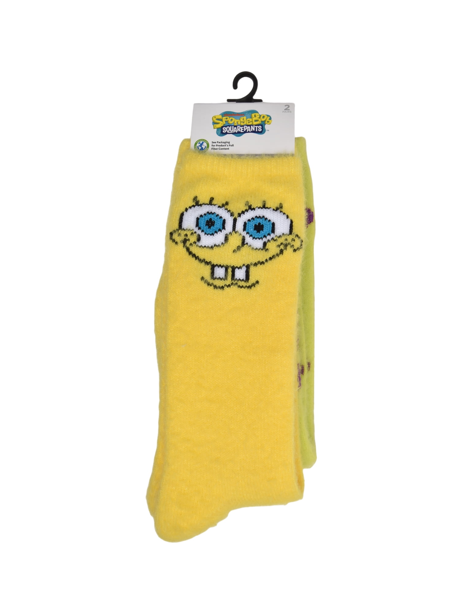 Nickelodeon SpongeBob Women's' 2-Pack Boot Socks, Shoe Size 4-10