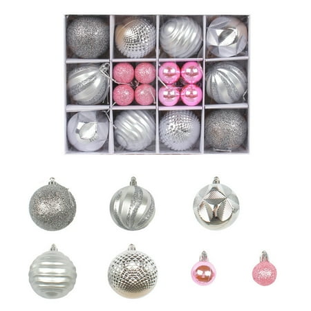 

26-Pack Electroplated Painted Plastic Christmas Ball Pendants