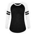 thumbnail image 4 of Mode Femme Couleur Unie Col Rond Manches Longues Blouse Décontractée Sweat-Shirt Hauts, 4 of 4
