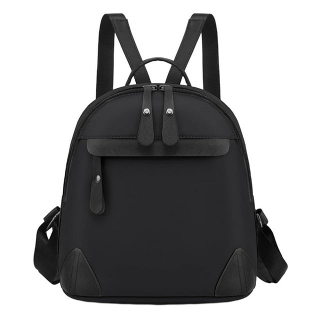 Women Daypack Casual Hiking Rucksack Multi-Pocket Oxford Knapsack (Black)