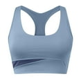 thumbnail image 5 of LIUJUNSHOP Womens Workout Set Fitness Yoga Pilates Crop Tank Twist Back Cami High Waisted Tummy Control Bike Short Blue XXL, 5 of 5