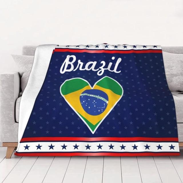 Manta divertida con la bandera de Brasil de 127 x 101 cm para mujer y hombre, suave, para sofá, sala de estar, cama, niñas y niños, decorativa.