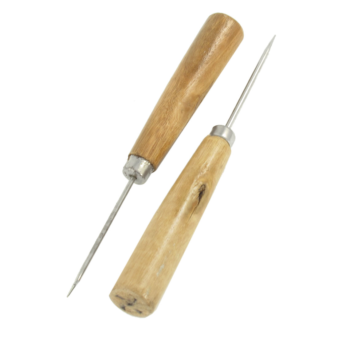 2 in 1 Wooden Handle Stitcher Tapered Curved Needle Sewing Awls Craft