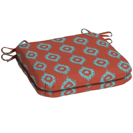 Mainstays Diamond Medallion 15.5x17in. Outdoor Dining Seat Cushion, Set of 2