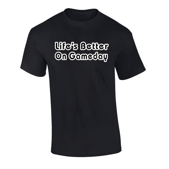 Life is Better on Game Day Adult Unisex Short Sleeve T-Shirt-Black-Small
