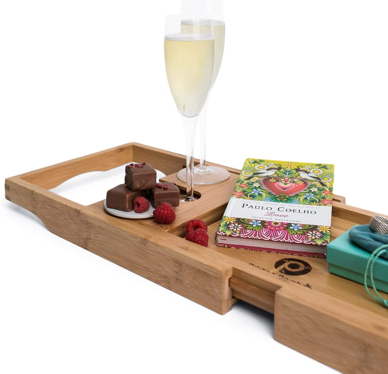 Pristine Bamboo Bathtub Caddy Tray for Tub Natural Bamboo