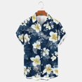 thumbnail image 2 of Men's Shirt Plus Size Big and Tall Short Sleeve Hawaiian Printed Lightweight Shirts Summer Casual Beach Fashion Tops Pullover Blouses T-Shirts Blue L, 2 of 4