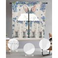 thumbnail image 2 of Easter Swag Curtains for Living Room/Bedroom Windows, Spring Rabbit Blue Botanical Flowers Farmhouse Kitchen Curtains and Valances Set 36 Inch Length, Light Filtering Swags Valance Curtain Panels, 2 of 5
