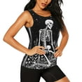 thumbnail image 2 of Womens Workout Tank Tops, Vintage Black white Plant skull Racerback Tank Tops Quick Dry Vest Sleeveless Athletic Yoga Gym, 2 of 7