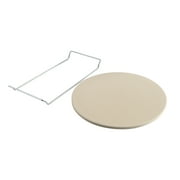 Nordic Ware 2-Piece Pizza Bakeware Set with 13 Ceramic Pizza Stone and Steel Wire Holder