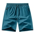 thumbnail image 2 of Domuza Men's Workout Athletic Shorts Quick Dry Hiking Shorts Lightweight Sports Gym Shorts with Zipper Pockets Blue M, 2 of 6