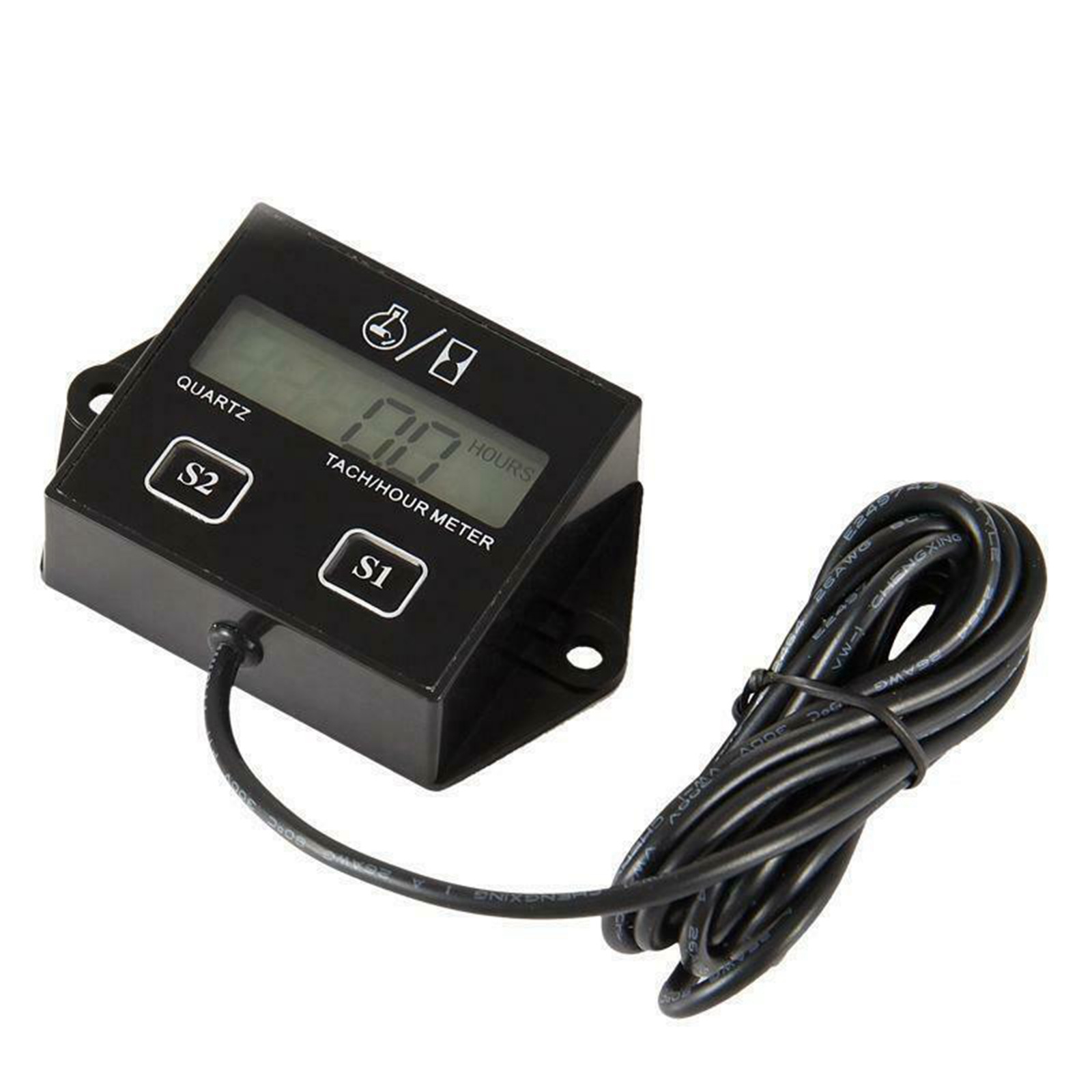 YeekTok Tiny Tach Digital Hour Meter / Tachometer for Marine Spark