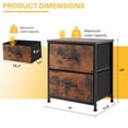 thumbnail image 6 of Compact Nightstand with 2 Removable Fabric Drawers, Adjustable Feet for Stability, Multi-Purpose Bedside End Table, Wood grain, 6 of 7