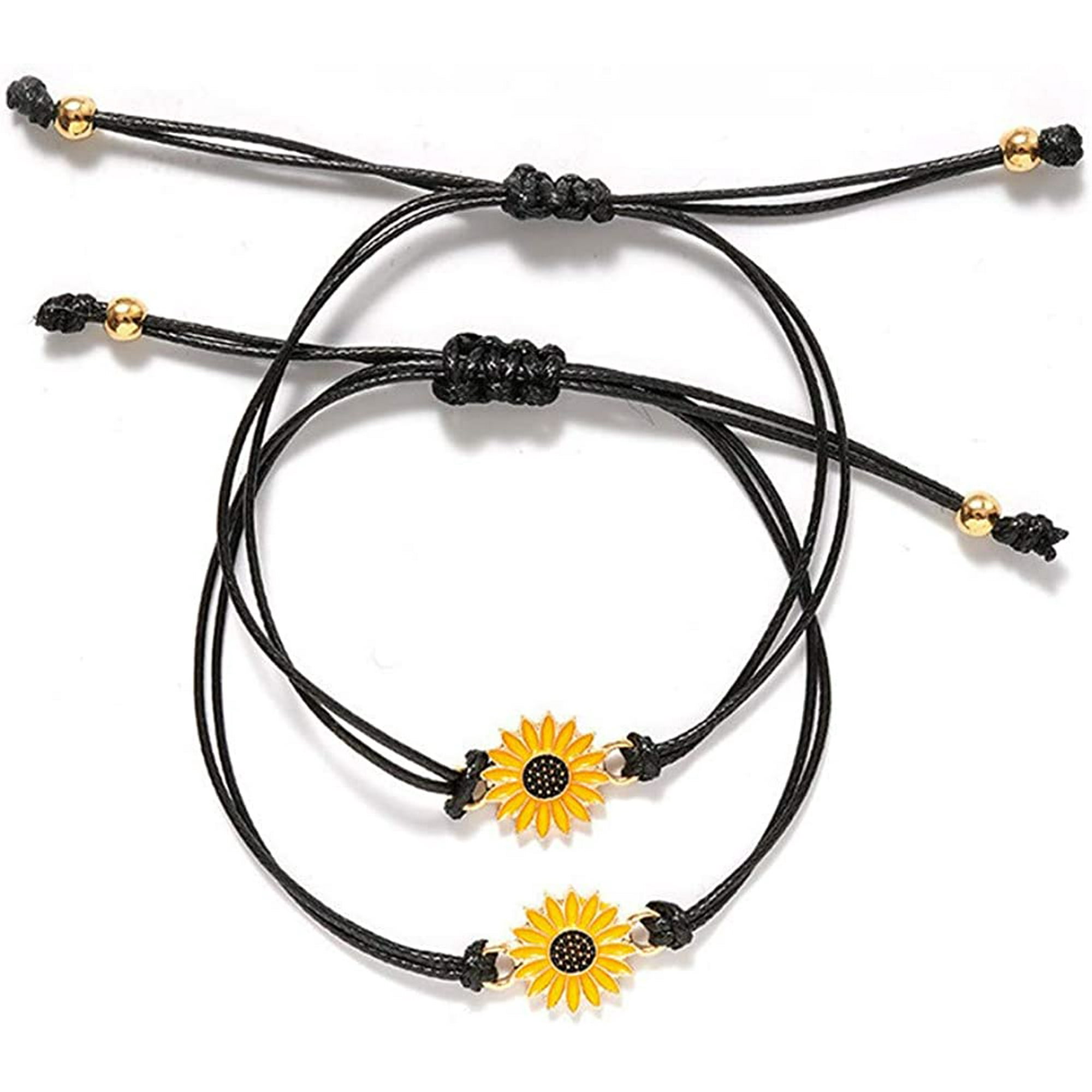 2 pieces sunflower jewelry for women girls daisy boho friendship bracelet friendship long distance charm bracelet sunflower bracelet for friends Walmart