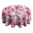 thumbnail image 4 of Strawberry Plants Fruit Leaf Stripe Round Tablecloth 60"x60",Wrinkle Wipeable Table Cloth for Kitchen Dining Room Picnic Patio Party, 4 of 6